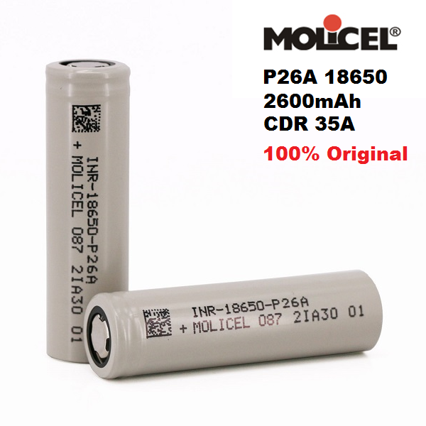 Molicel INR-18650-P26A L 形产品组合图